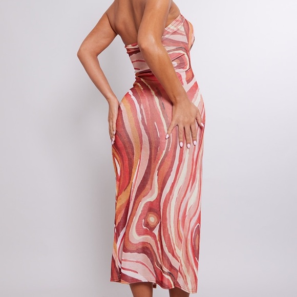 Coral and pink bodycon sexy dress! From Plt! - Picture 3 of 4